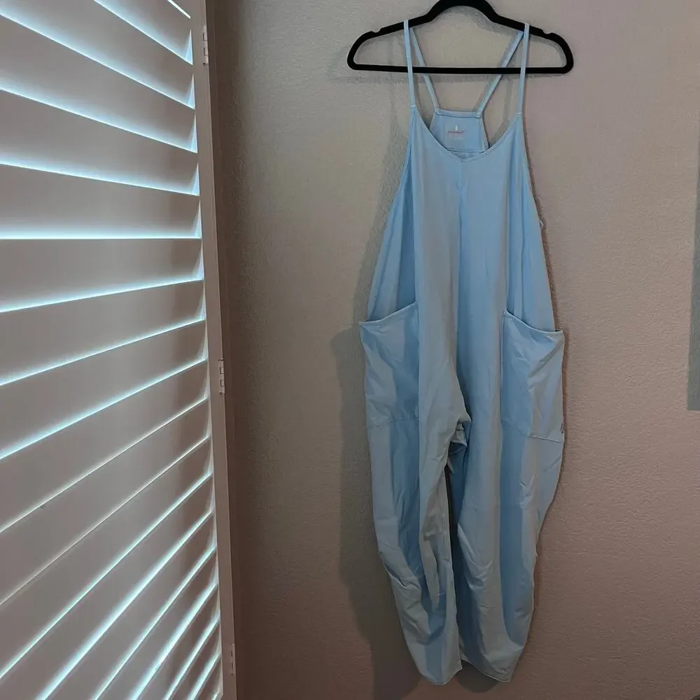 Free People Movement Hot Shot Onesie Women’s Jumpsuit Size Small Hawaiian Blue